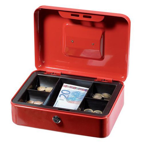 Cash box with tray