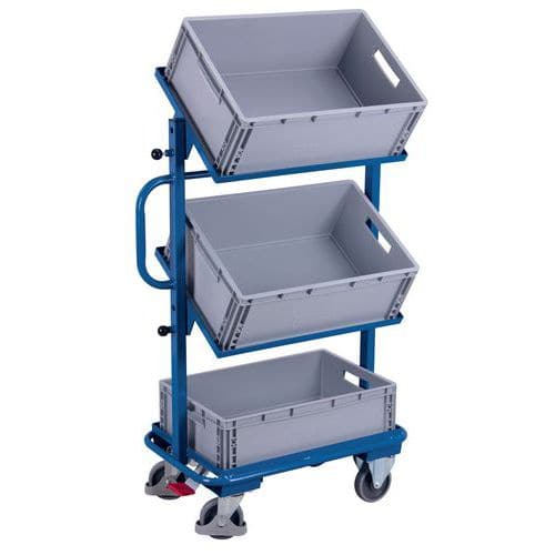 Trolley with European standard containers - 610 x 410 mm - Capacity 200 kg