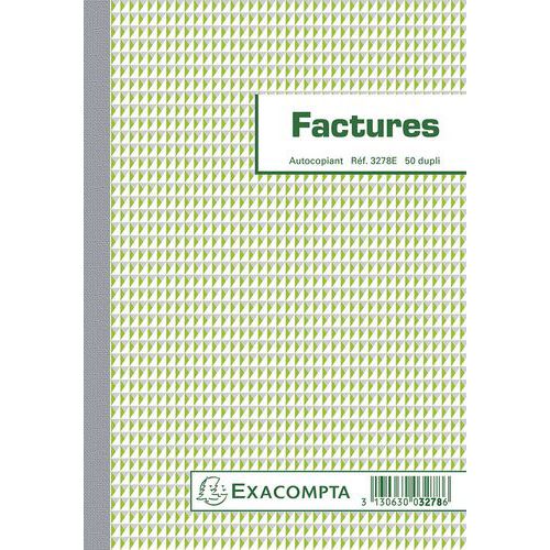 Exacompta invoice book with VAT option - 21 x 14.8 cm - 50 double pages - Carbonless