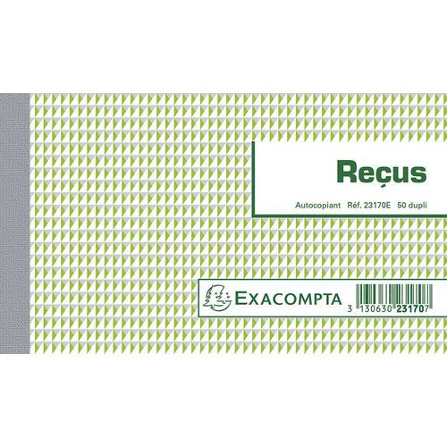 Receipts book - 10.5 x 18 cm - 50 double sheets - Carbonless paper