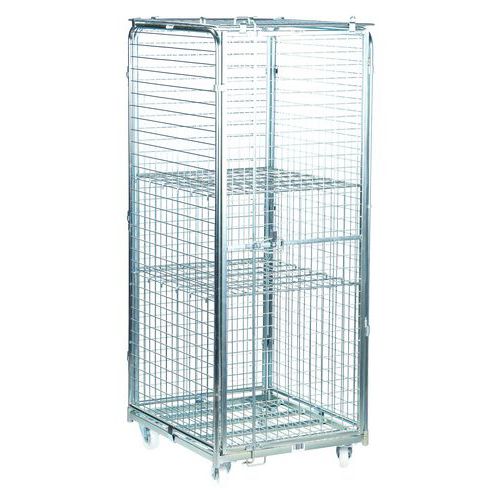 Safety roll container - 2 shelves - Capacity 400 kg - Manutan Expert