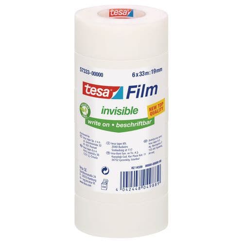 tesa Invisible adhesive tape, 33 m x 19 mm - pack of 6