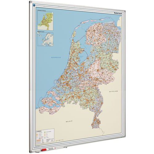 Magnetic road map of Holland 120 x 90 cm