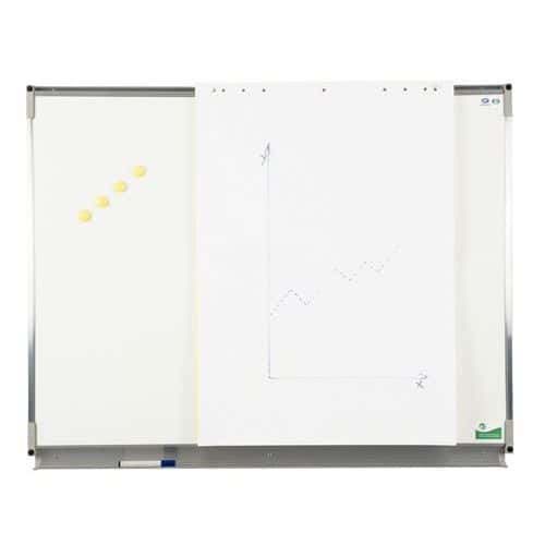 Enamelled whiteboard with fastenings