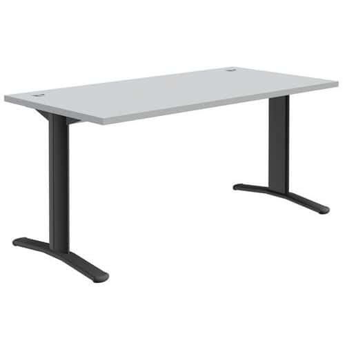 Pure straight desk - Light grey/dark grey - Fixed legs