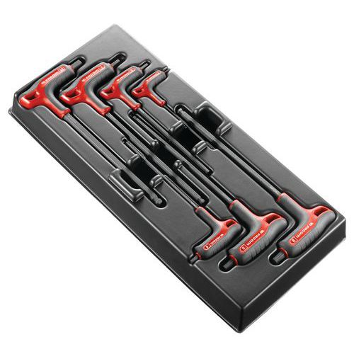 Set of 7 ball-end Allen keys, metric, P shape