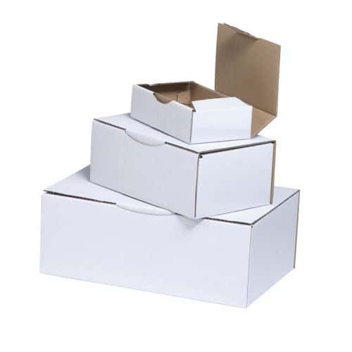 Multi-purpose Kraft cardboard shipping box - With tongue - White