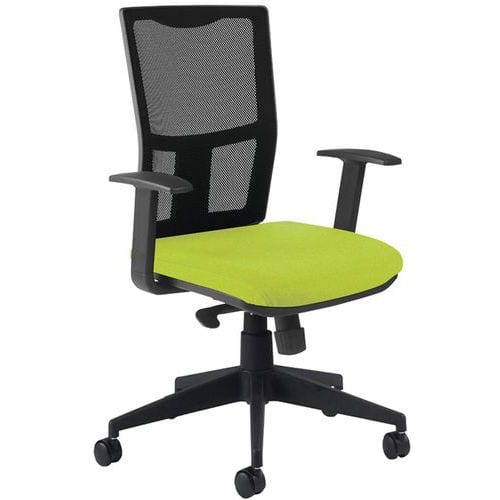 Black fixed armrest armchair - Manutan Expert