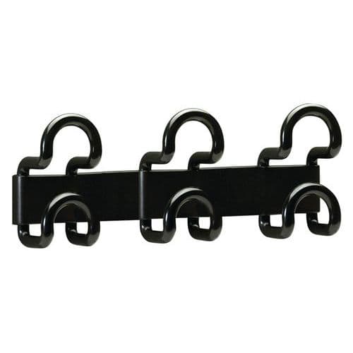 Wall-mounted hook - Wire - 3 double hooks - Unilux