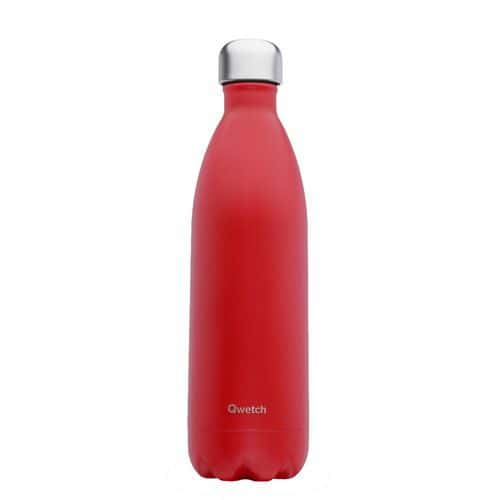 Matt red insulated bottle, 1 l - Qwetch