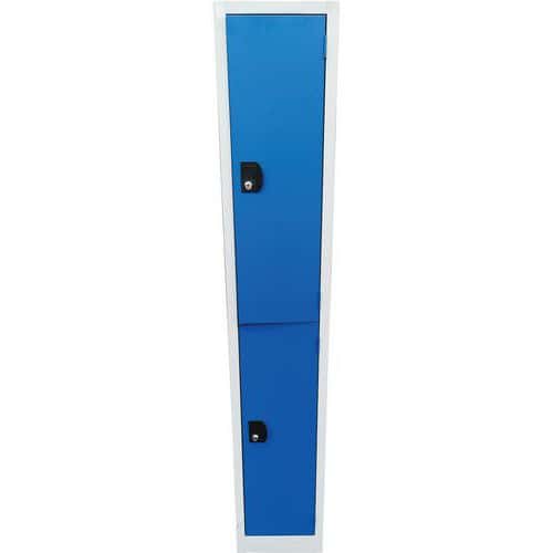 Used 2 Door Blue Metal Storage Locker - Nestable - 1800mm Tall