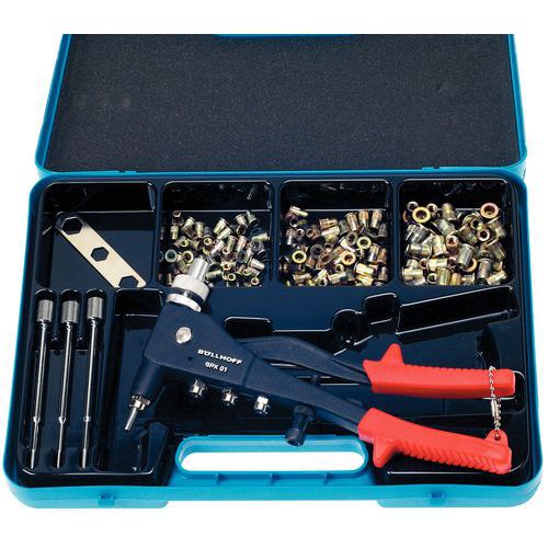 Case of pliers and nuts - Flat head nuts