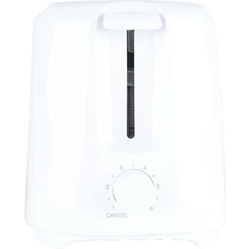 2 Slice White Plastic Toaster - Compact Kitchen Toaster - Pifco