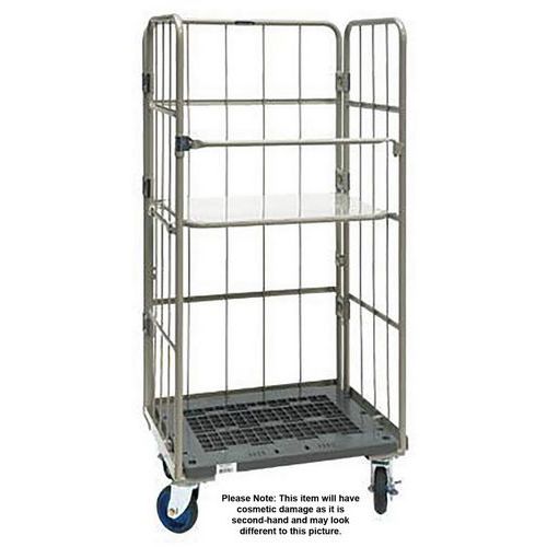 Used Small Roll Wire Cage - 500kg Capacity - Steel Nestable Container