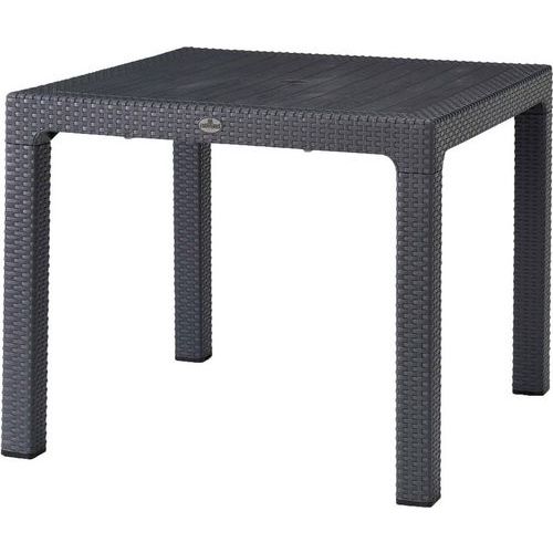 Anthracite Outdoor Table - Stackable - Plastic Rattan/Wicker Effect