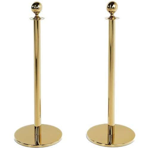 Belt Barrier Posts For Velvet Rope - Chrome Or Brass Finish - Manutan Expert