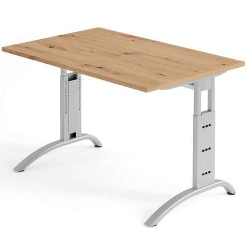 Knotty oak desk 120 cm aluminium base - Mittis range