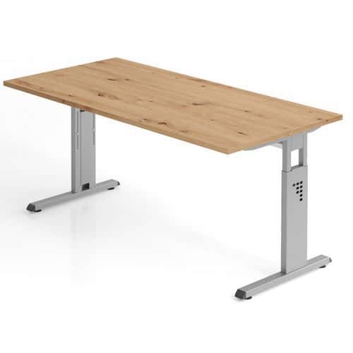 Knotty oak desk 160 cm aluminium base - Minos range