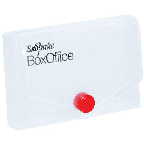 Business card case with press-button closure