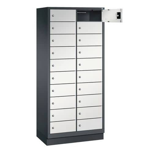 Computer charging cabinet 10 and 20 compartments - 1 and 2 columns width 400 mm - On base