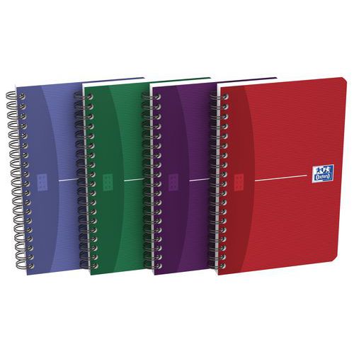 Oxford Office spiral notebook 11 x 17 cm, 180 pages, 90 g - Small squares - Assorted - Pack of 10