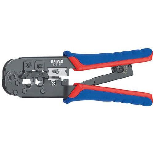 Crimping tool for RJ11/12/45 connectors