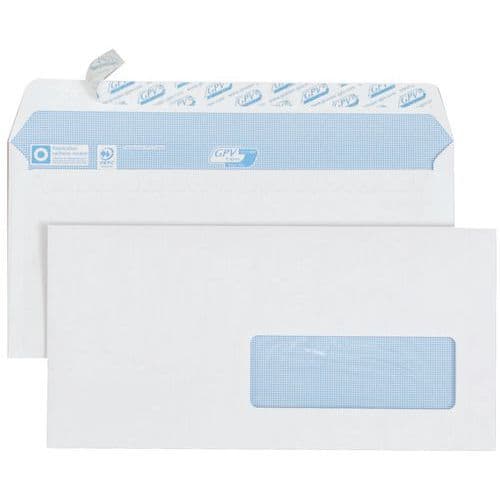 White 90-g envelope with window - Box of 500