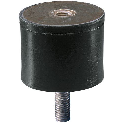 Universal anti-vibration support with 1 threaded rod and internal thread - Threaded size M8
