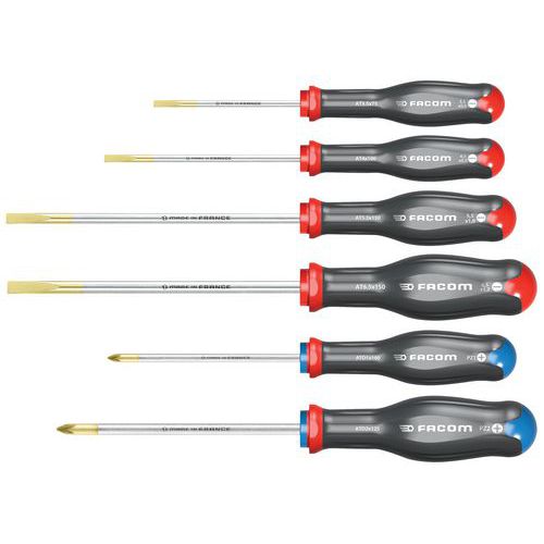 Set of 6 Protwist® screwdrivers - flat & Pozidriv® bits