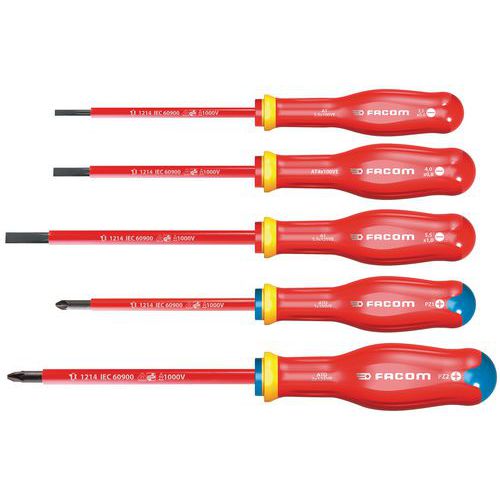 Set of 5 insulated Protwist® Borneo Slim Screwdrivers, 1000V