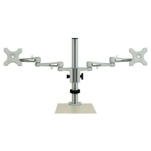 Dual VESA LCD Monitor Stand - Adjustable Arms - Ergonomic - Manutan Expert