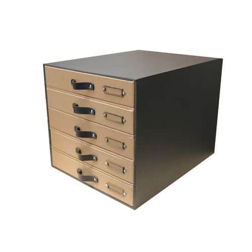 Savana kraft 5-drawer A4+ filing unit - Oxford