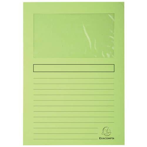 Pack of 100 Super document wallets with window 160 g/m2 - 22x31 cm - Exacompta