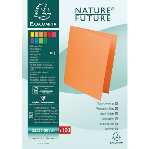 Pack of 100 Rock''s 80 insert folders - 22x31 cm - Exacompta