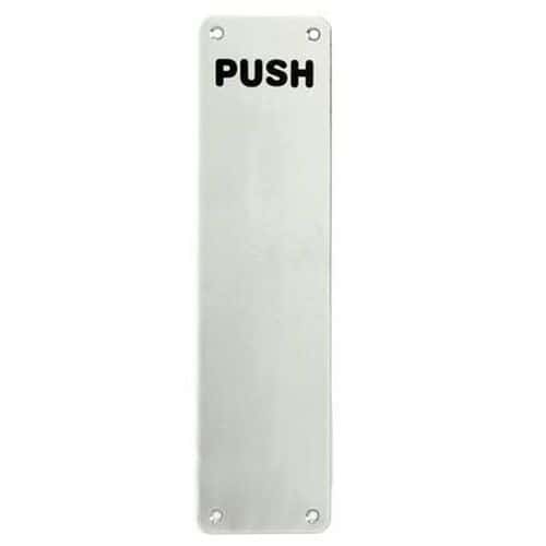 Altro Push Finger Plate - 350 x 75 x 1.5mm - Satin Stainless Steel