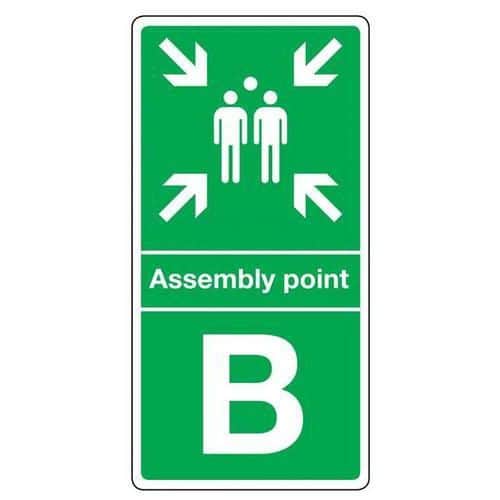 Assembly Point B Sign for Post/Wall Mounting