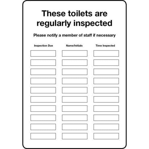 These Toilets Are Regularly Inspected Sign
