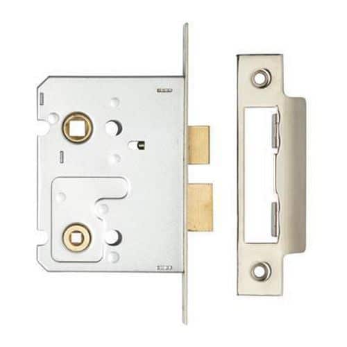 Project Bathroom Lock - 76mm Case - 57mm Backset - Nickel Plated