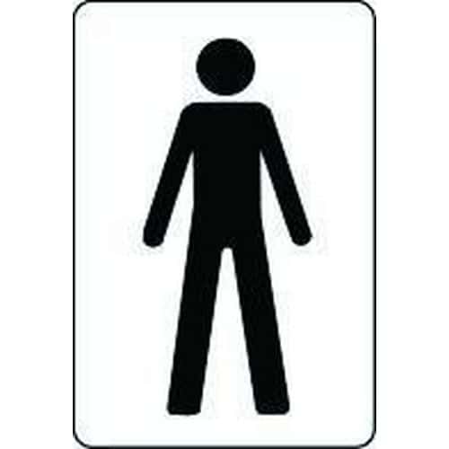 Male Toilet Pictorial Sign - Black & White