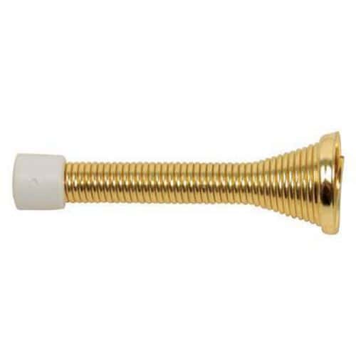 Spring Projection Door Stop - 78mm - Brass Plated