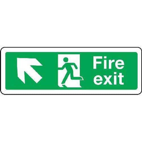 Fire exit Sign - Arrow Up Left