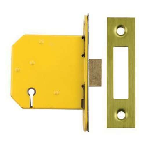 Altro 3 Lever Deadlock - 76mm Case - 57mm Backset - PVD Brass