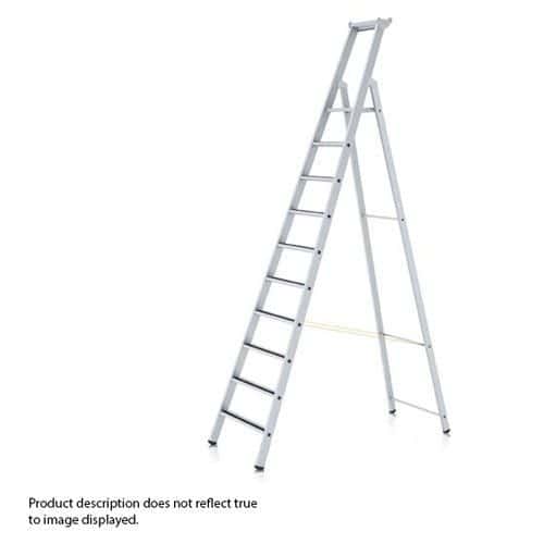Zarges Aluminium Platform Step Ladder With Perforated Steps