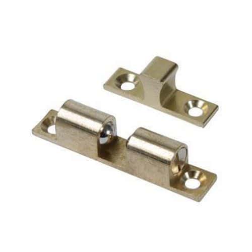 Veel-2 Double Ball Roller Catch - 60 x 8mm - Polished Brass