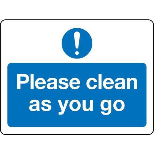 Please Clean As You Go - Sign