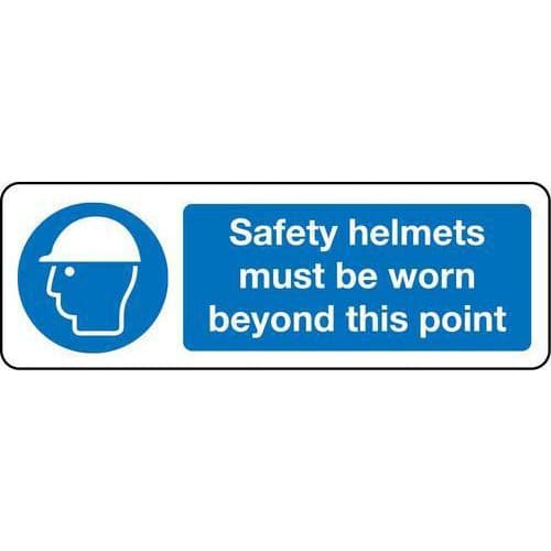 Safety Helmets Must Be Worn Beyond This Point - Sign