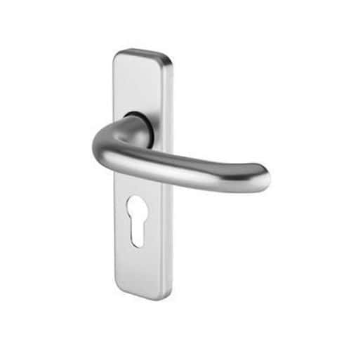 Altro Strasbourg Door Handle - Euro Lock Set - Satin Aluminium