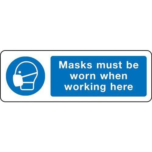 Masks Must Be Worn When Working Here - Sign