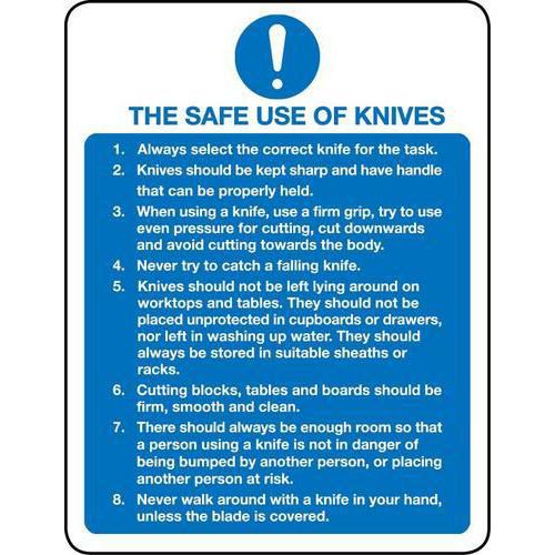 The Safe Use of Knives - Sign