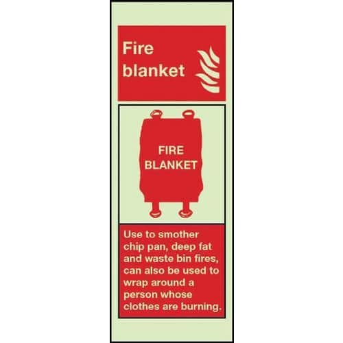Fire Blanket Photoluminescent Sign